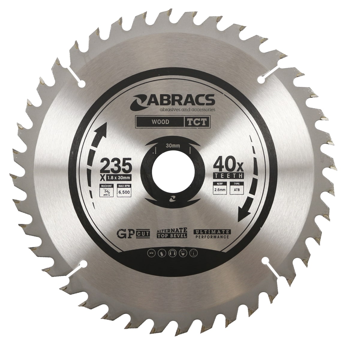 Abracs  TCT BLADE 235mm x 30mm x 40T - Wood 